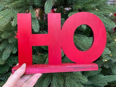 Chữ gỗ HO HO HO Decor Noel vui nhộn C17cm [Độc đáo] CHUGO-19